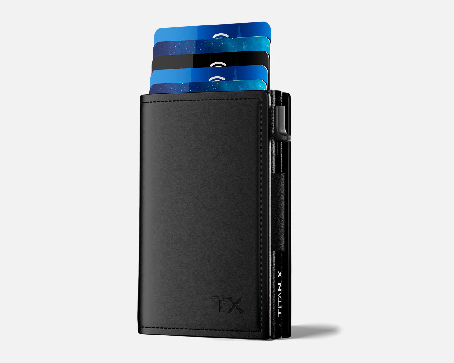 TITAN X, Trifold Edition Front View With Cards, Black Leather