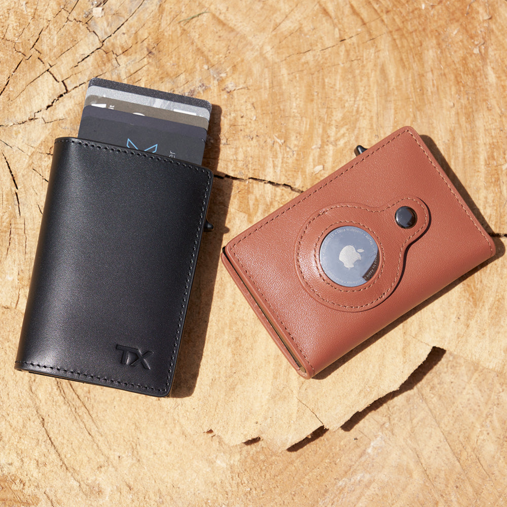 titan x wallet black and brown for airtag