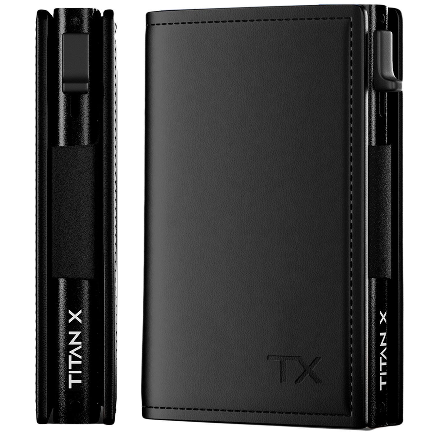 TITAN X, Trifold Edition Side and Front View, Black Leather