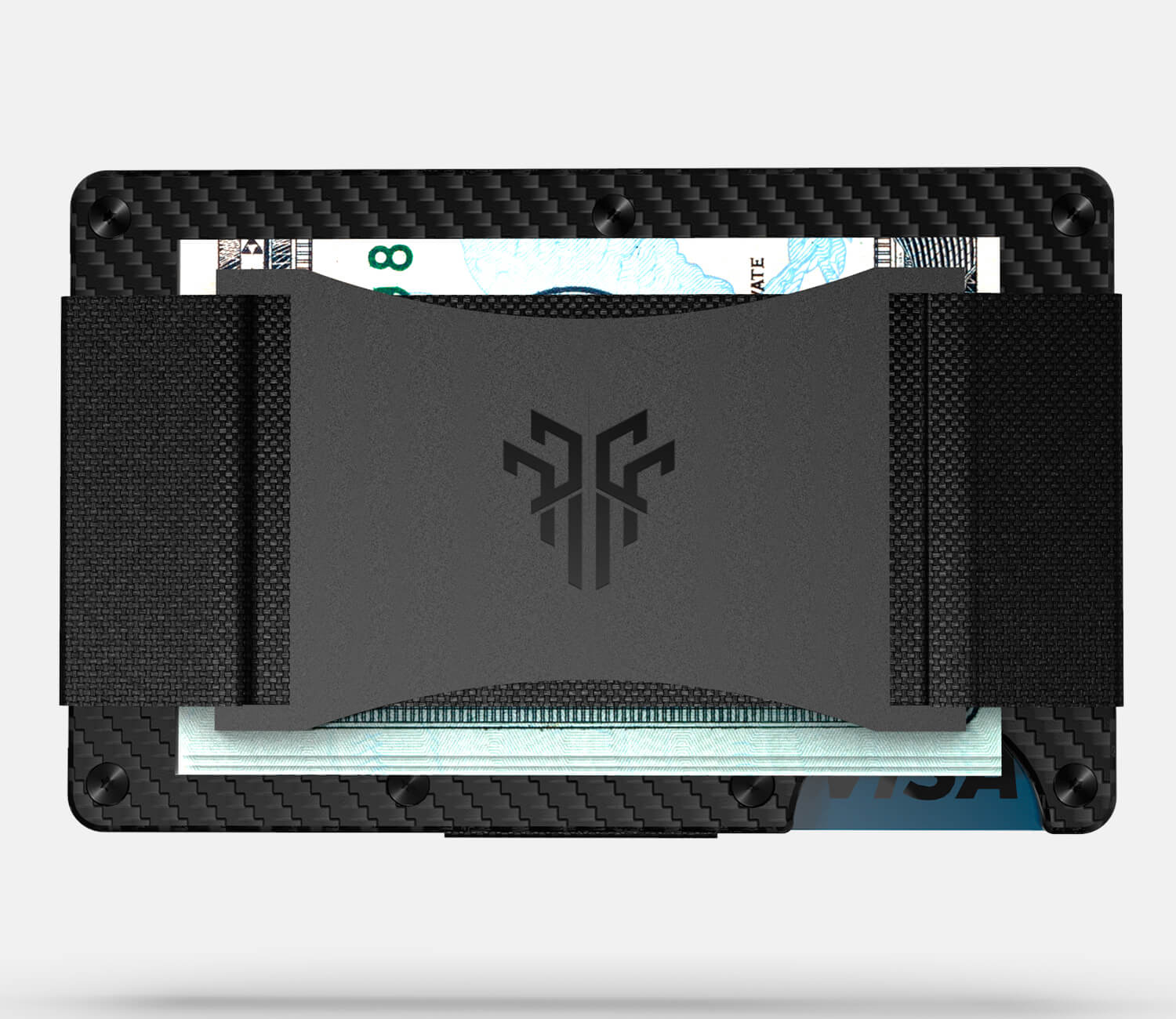 TITAN X Wallet Cash Strap Carbon Fiber | Minimalist Slim Metal anti RFID Wallet For Men | Front Pocket Minimalist and Slim