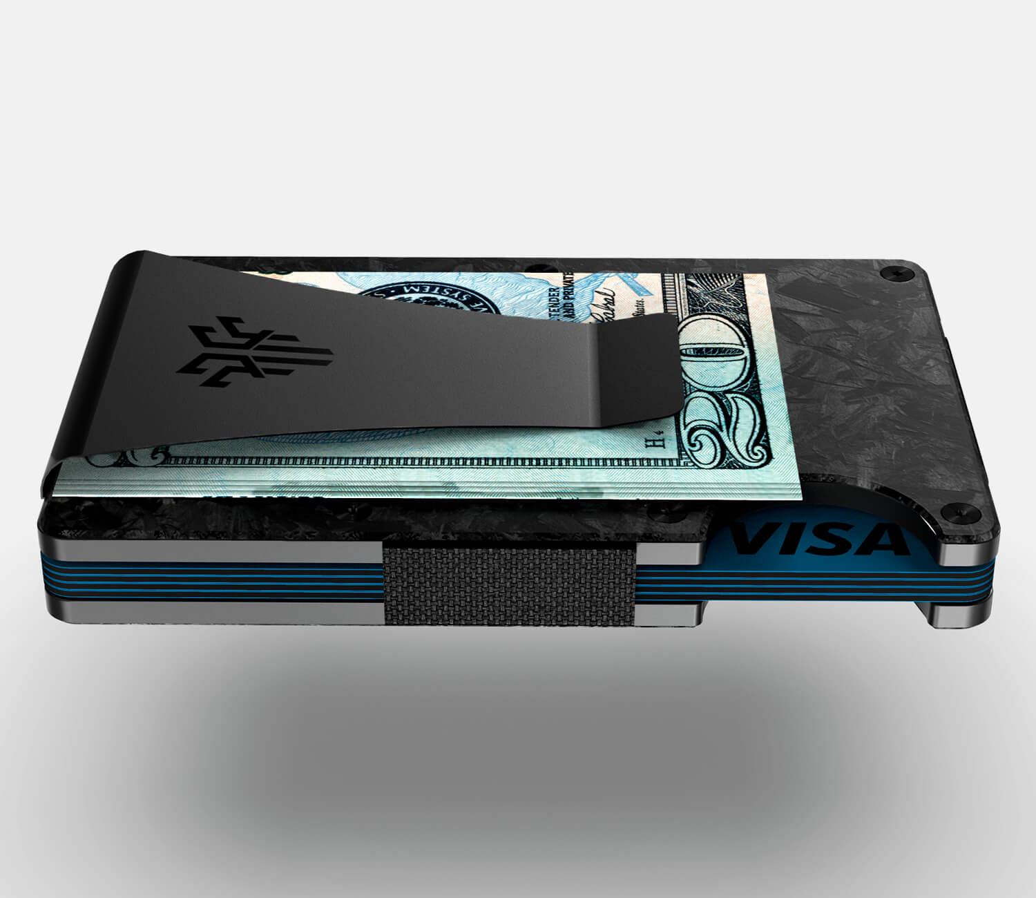 TITAN X Wallet Money Clip Forged Carbon | Minimalist Slim Metal anti RFID Wallet For Men | Front Pocket Minimalist and Slim