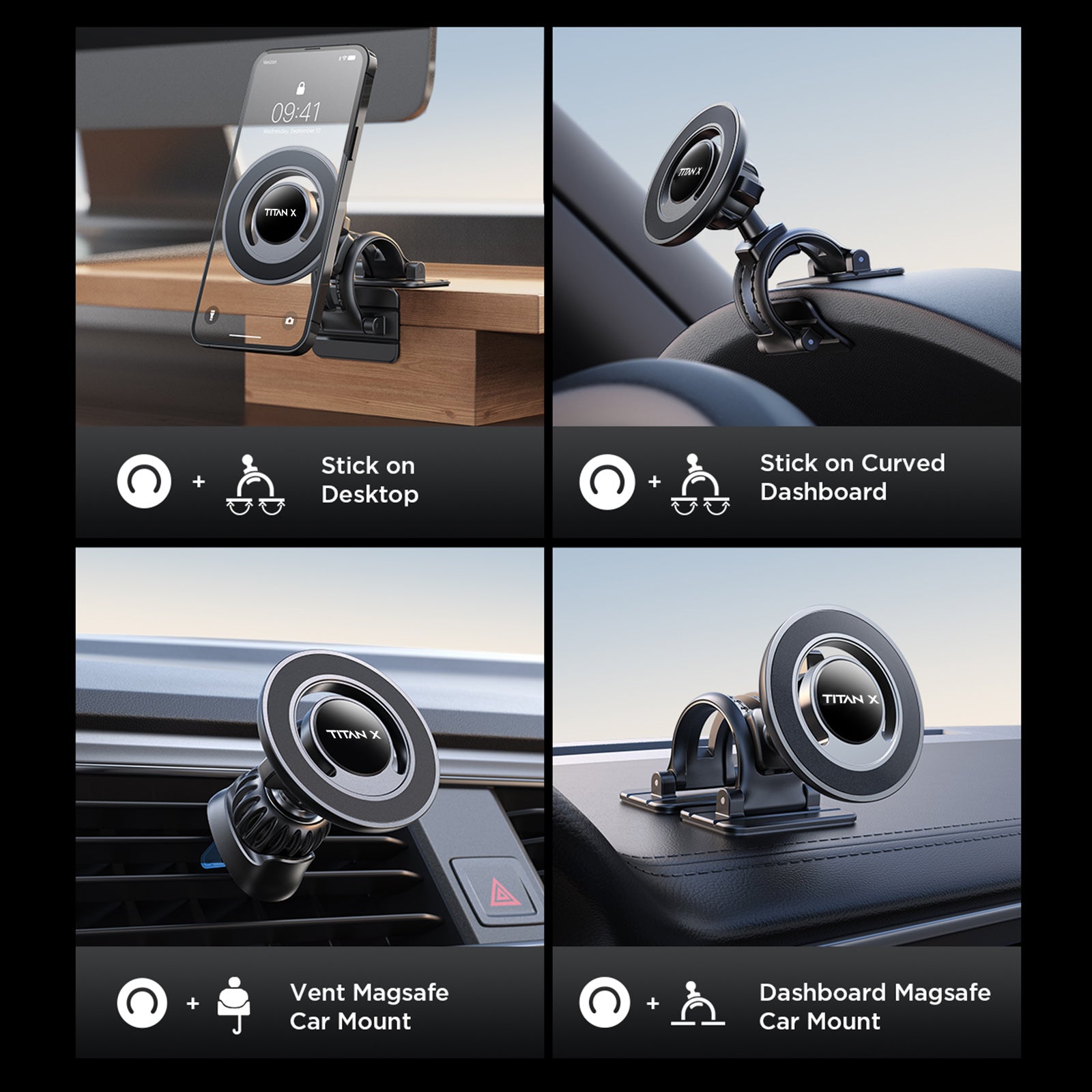 Magnetic Phone Mount I Works With All Phones