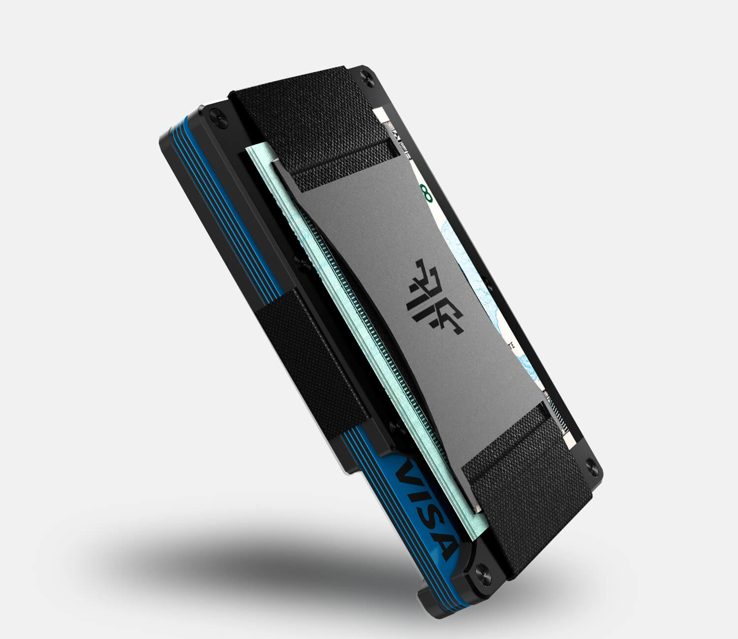TITAN X Wallet Cash Strap Black | Minimalist Slim Metal anti RFID Wallet For Men | Front Pocket Minimalist and Slim