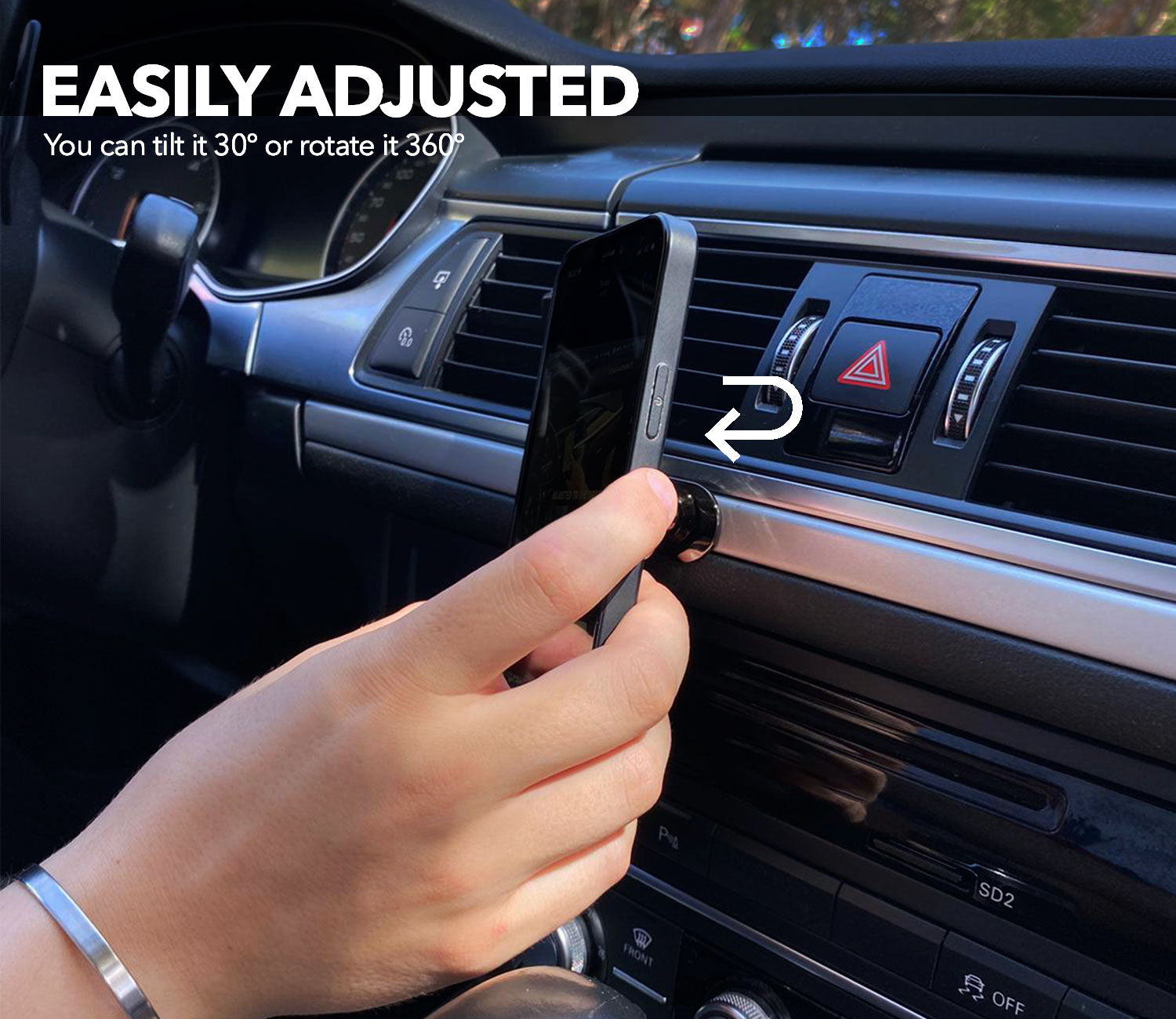 Magnetic Car Mount (Works with every phone and car model)