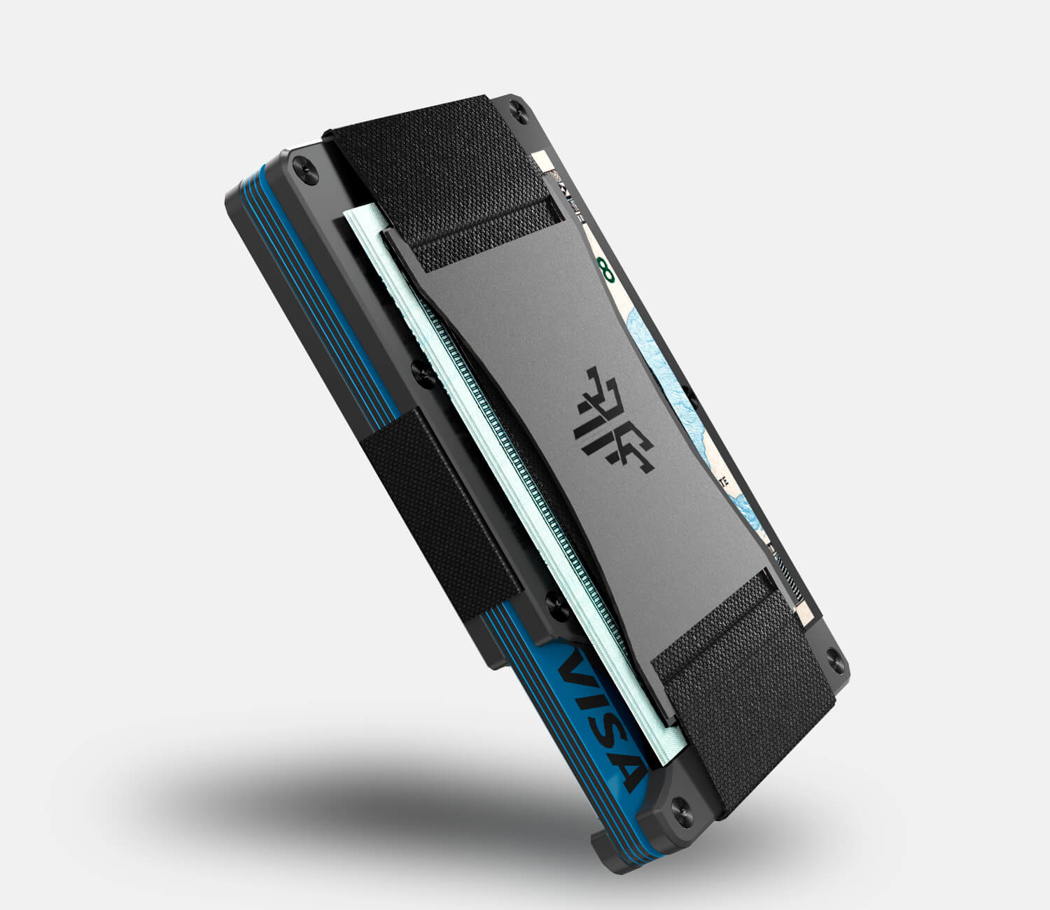 TITAN X Wallet Cash Strap Black | Minimalist Slim Metal anti RFID Wallet For Men | Front Pocket Minimalist and Slim